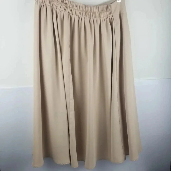 Kancy Kole Bundle Women's High-waisted Flared Skirts Beige, Navy Blue, Green 2X - Picture 13 of 16